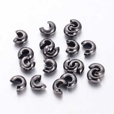 Brass Crimp Beads Covers X-KK-H290-NFB-NF-1