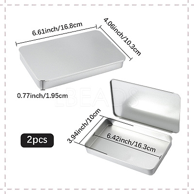 2Pcs Slide Top Tinplate Trinket Storage Boxes CON-SP0001-22B-02-1