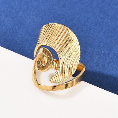 304 Stainless Steel Cuff Open Rings for Women RJEW-H255-01G-05-1