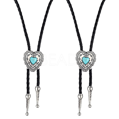 2Pcs PU Leather Bolo Tie Necklaces NJEW-ME0001-22A-1