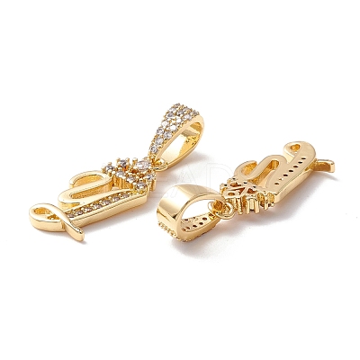 Eco-Friendly Brass Micro Pave Cubic Zirconia Pendants KK-K265-01G-Y-1
