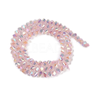 Electroplate Glass Beads Strands GLAA-Q105-04B-1