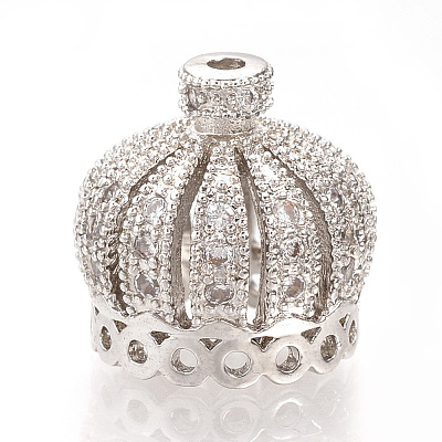 Brass Micro Pave Cubic Zirconia Beads ZIRC-Q013-41P-1