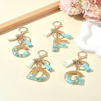 Transparent Epoxy Resin Pendant Keychains KEYC-FS00022-08-1