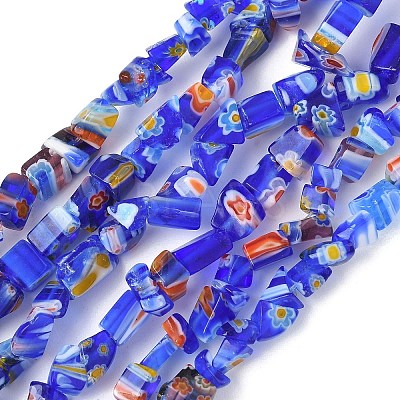 Handmade Millefiori Lampwork Beads Strands LAMP-P070-02A-06-1