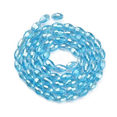 Electroplate Glass Beads Strands LS-GC6X9MMC20Y-AB-1