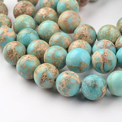 Natural Imperial Jasper Beads Strands G-I122-8mm-12-1