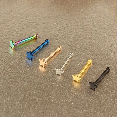 304 Stainless Steel Star Nose Bone Rings WGFF656-05-1