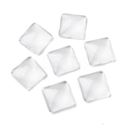 Transparent Clear Glass Square Cabochons X-GGLA-A001-15mm-1