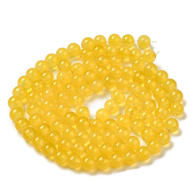 Baking Paint Imitation Jade Glass Round Bead Strands X-DGLA-Q021-8mm-30-1
