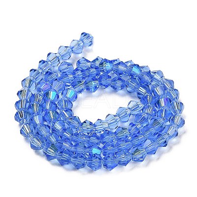 Transparent Electroplate Glass Beads Strands GLAA-F029-2mm-D07-1