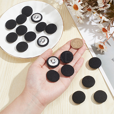 20Pcs Cloth with Aluminum Base Buttons BUTT-NB0001-77D-1