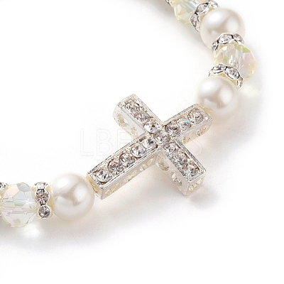 Electroplate Glass Beads Stretch Bracelets BJEW-JB04830-01-1