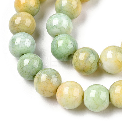 Ombre Effect Dyed Crackle Glass Beads X1-GLAA-T031-10mm-01S-1
