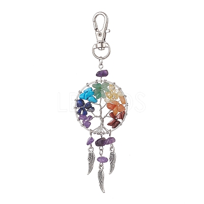 Woven Net/Web with Wing Pendant Decorations HJEW-JM01011-1