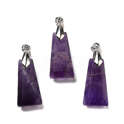 Natural Amethyst Faceted Pendants G-F774-02C-1