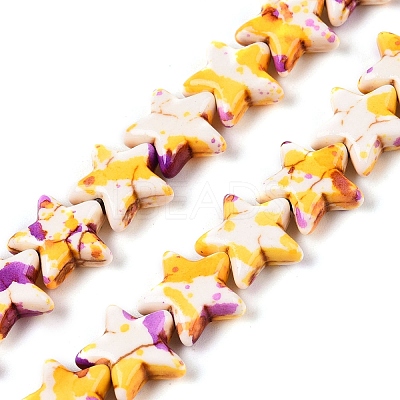 Spray Painted Synthetic Turquoise Beads Strands UNKW-T001-11-1