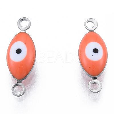 304 Stainless Steel Enamel Connector Charms STAS-N092-179-1