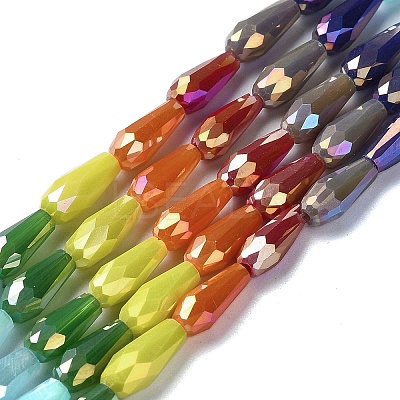 Electroplate Glass Beads Strands X-EGLA-C004-01-1
