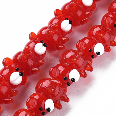 Transparent Handmade Bumpy Lampwork Beads Strands LAMP-T007-19-B07-1