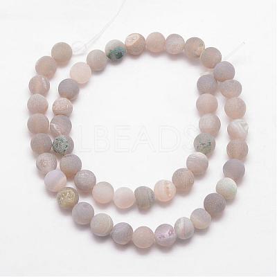 Natural Druzy Geode Agate Bead Strands G-K166-09-10mm-08-1