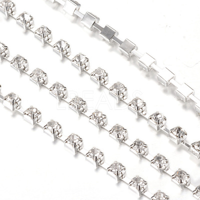 Brass Rhinestone Strass Chains CHC-T002-SS12-01S-1