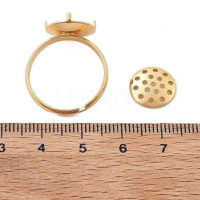 Brass Adjustable Ring Findings KK-K382-15A-G-1