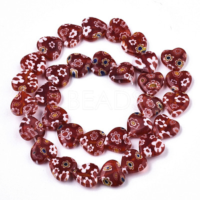 Handmade Millefiori Lampwork Beads Strands LAMP-N023-001A-1