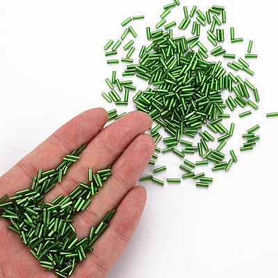 Plated Glass Bugle Beads SEED-S046-01B-27-1