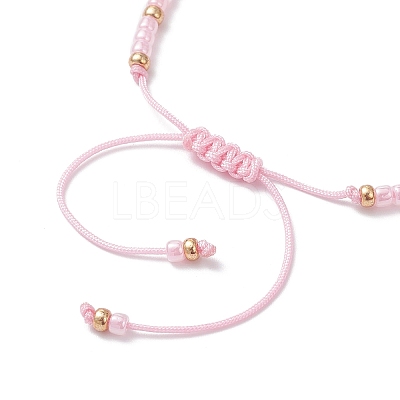 Valentine's Day Natural Rose Quartz & TOHO Round Seed Beads Braided Bead Bracelets for Women BJEW-MZ00244-02-1