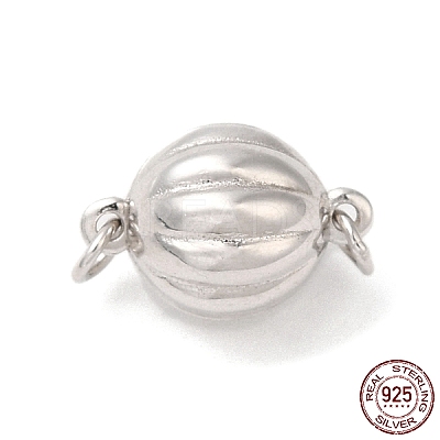 Rhodium Plated 925 Sterling Silver Magnetic Clasps STER-G038-13P-1