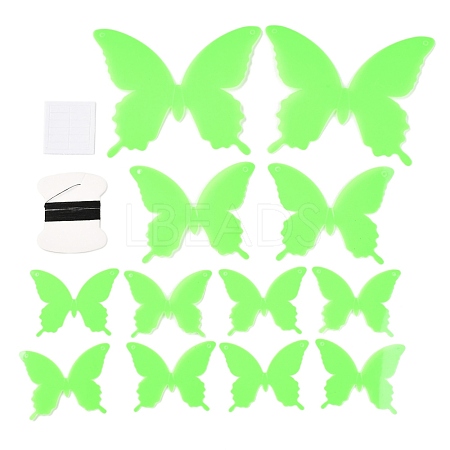 3D Plastic Luminous Wall Stickers DIY-F077-05F-1