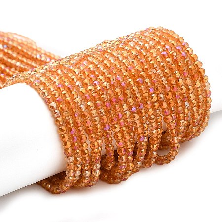 Electroplate Transparent Glass Beads Strands GLAA-H021-01B-FR06-1
