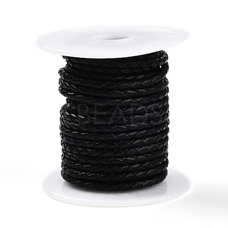 Braided Cowhide Leather Cord NWIR-N005-01C-4mm-1