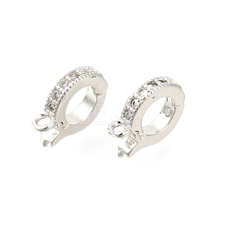 Rack Plating Brass Micro Pave Clear Cubic Zirconia Enhancer Shortener Bails KK-F883-12S-1