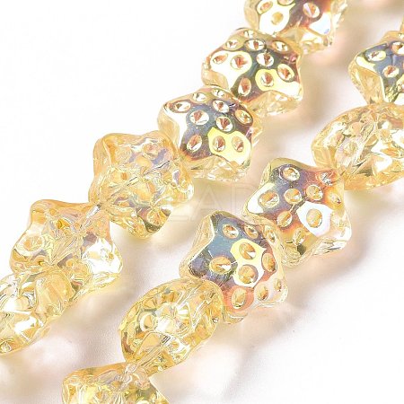 Transparent Electroplate Glass Beads Strands GLAA-C025-01B-1