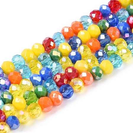 Electroplate Glass Beads Strands GLAA-T023-B16-09-1