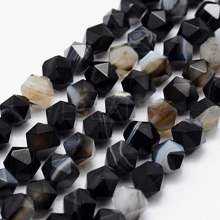 Natural Black Agate Beads Strands G-F523-03A-8mm-1