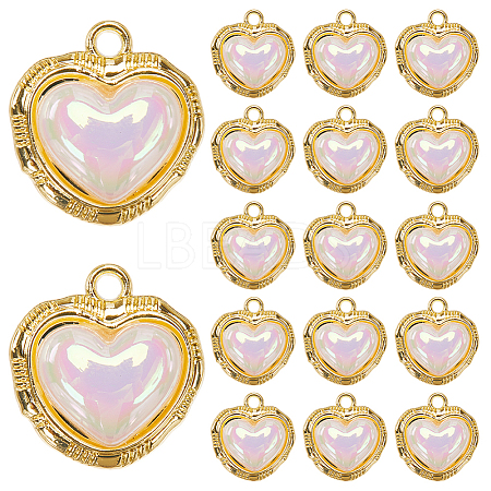 16Pcs Alloy Acrylic Pendants FIND-SP0002-28-1