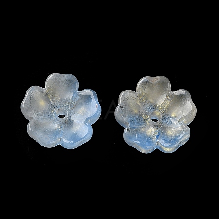 Dyed & Heated Gradient Color Glass Bead Cap GLAA-D307-01M-1
