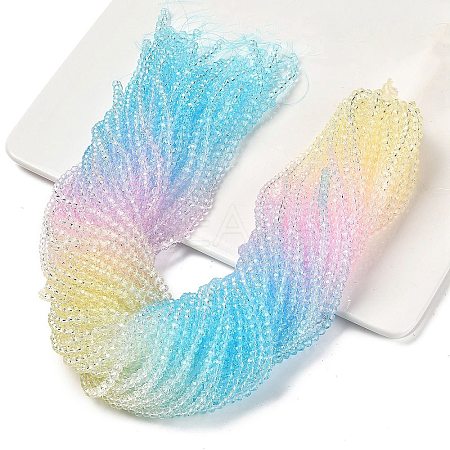 Transparent Painted Glass Beads Strands X1-DGLA-A034-T4mm-A21-1
