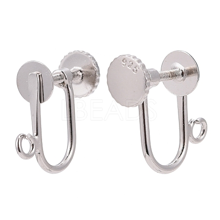 925 Sterling Silver Clip-on Earring Findings STER-I005-47P-1