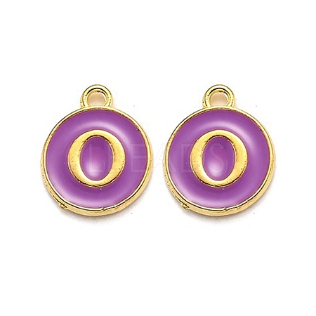 Golden Plated Alloy Enamel Charms ENAM-Q437-12O-1