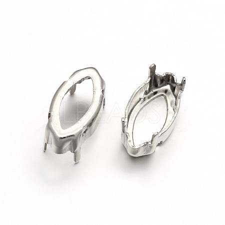 Horse Eye Brass Sew on Prong Settings KK-N0084-A03-7x15-1
