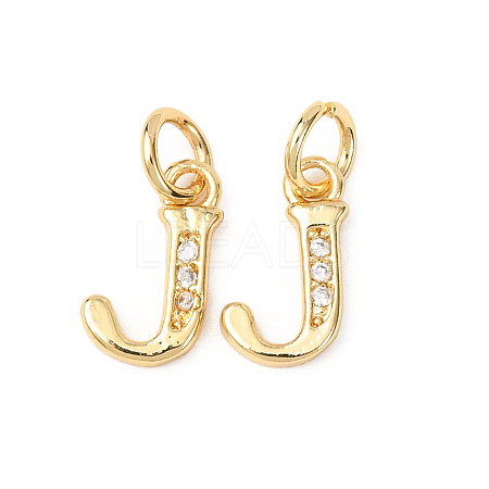 Brass Micro Pave Cubic Zirconia Charms X-KK-I382-03G-J-1