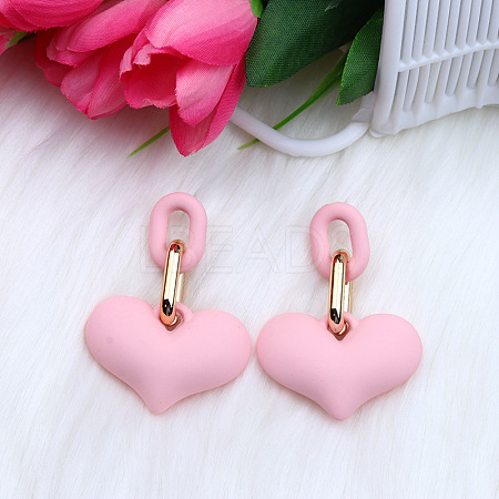 Heart Acrylic Dangle Stud Earrings FS-WG6C9EC-02-1