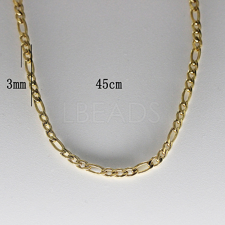 Gold-Plated Stainless Steel Curb Chain Necklaces for Women CH6002-3-1