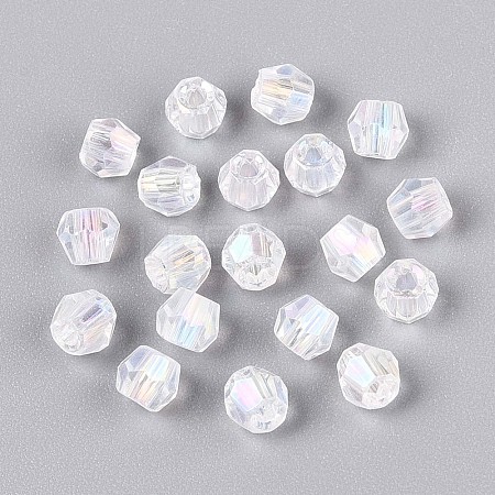 Transparent Spray Painted Glass Beads X1-EGLA-N018-4mm-12-1