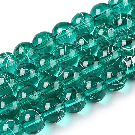 Drawbench Transparent Glass Round Beads Strands X-GLAD-Q012-8mm-12-1