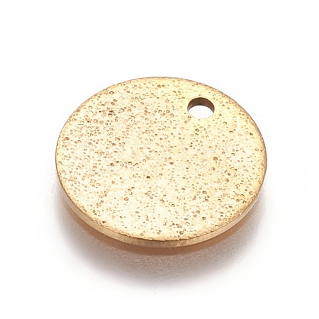 Ion Plating(IP) 304 Stainless Steel Textured Pendants STAS-I098-01-12mm-G-1